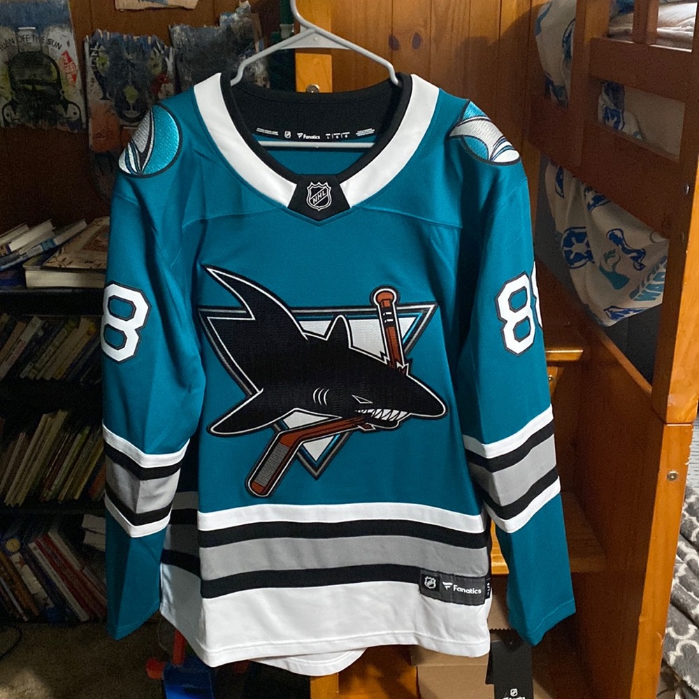 Brand new with tags San Jose shark burns Jersey